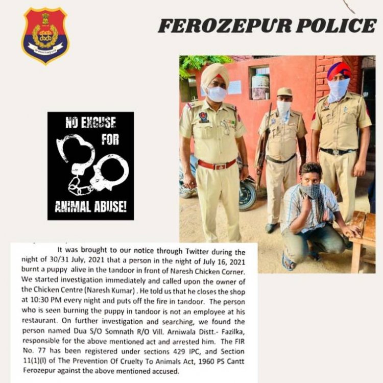 "No Excuse for Animal Abuse!": Ferozepur Police